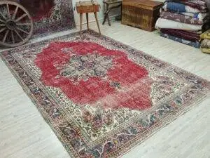 %100 Yün Vintage Eskitme Halı 208x320 cm 10822