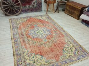 Doğal Yün El Dokuma Eskitme Halı 176x280 cm 10823