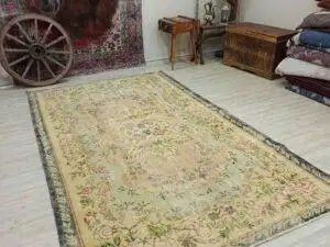 Doğal Yün Eskitme Vintage Halı 178x302 cm 10826