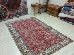 Vintage El Dokuma Yün Halı 161x265 cm 10836