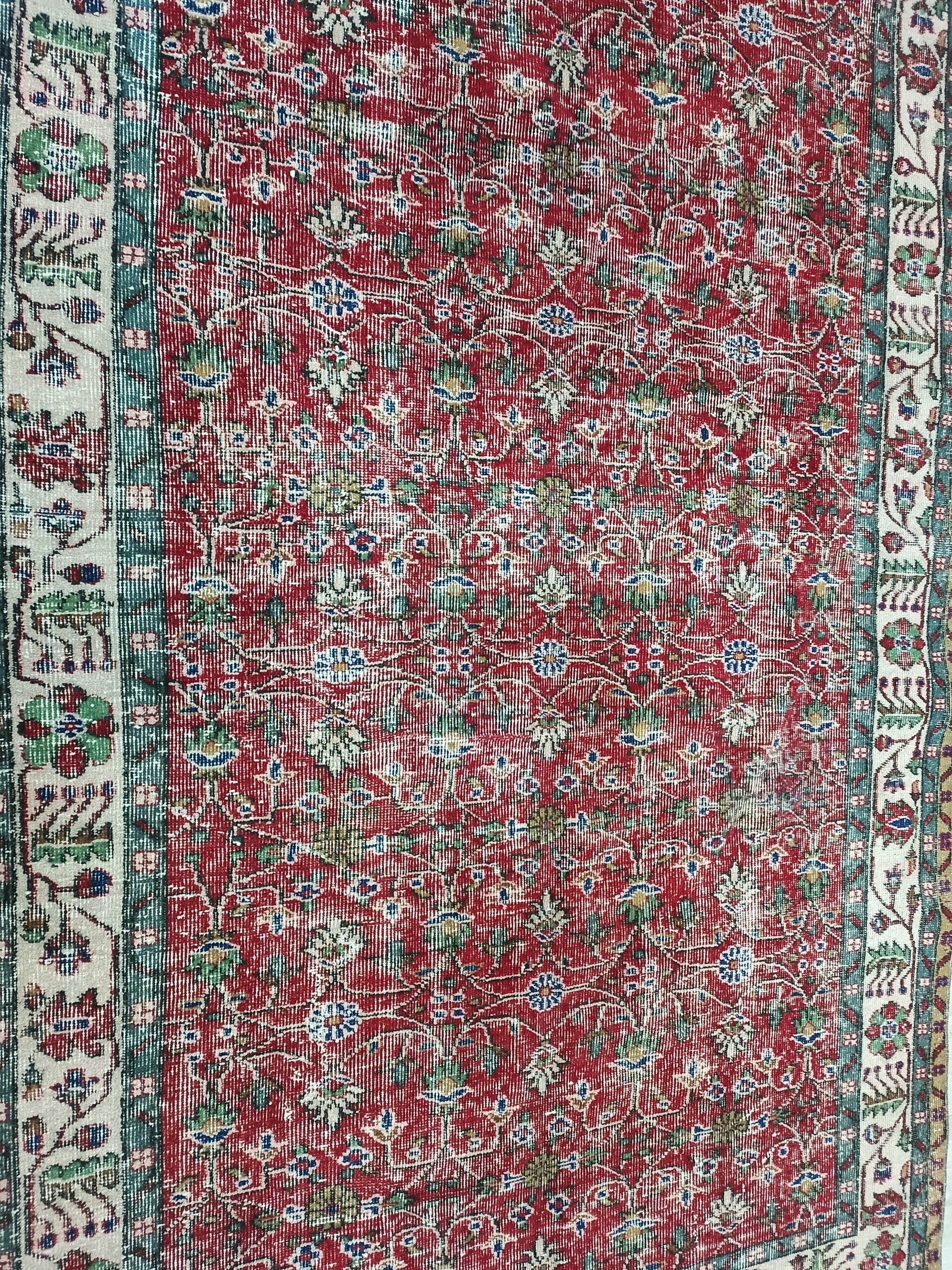 Vintage El Dokuma Yün Halı 161x265 cm 10836 - Görsel 4