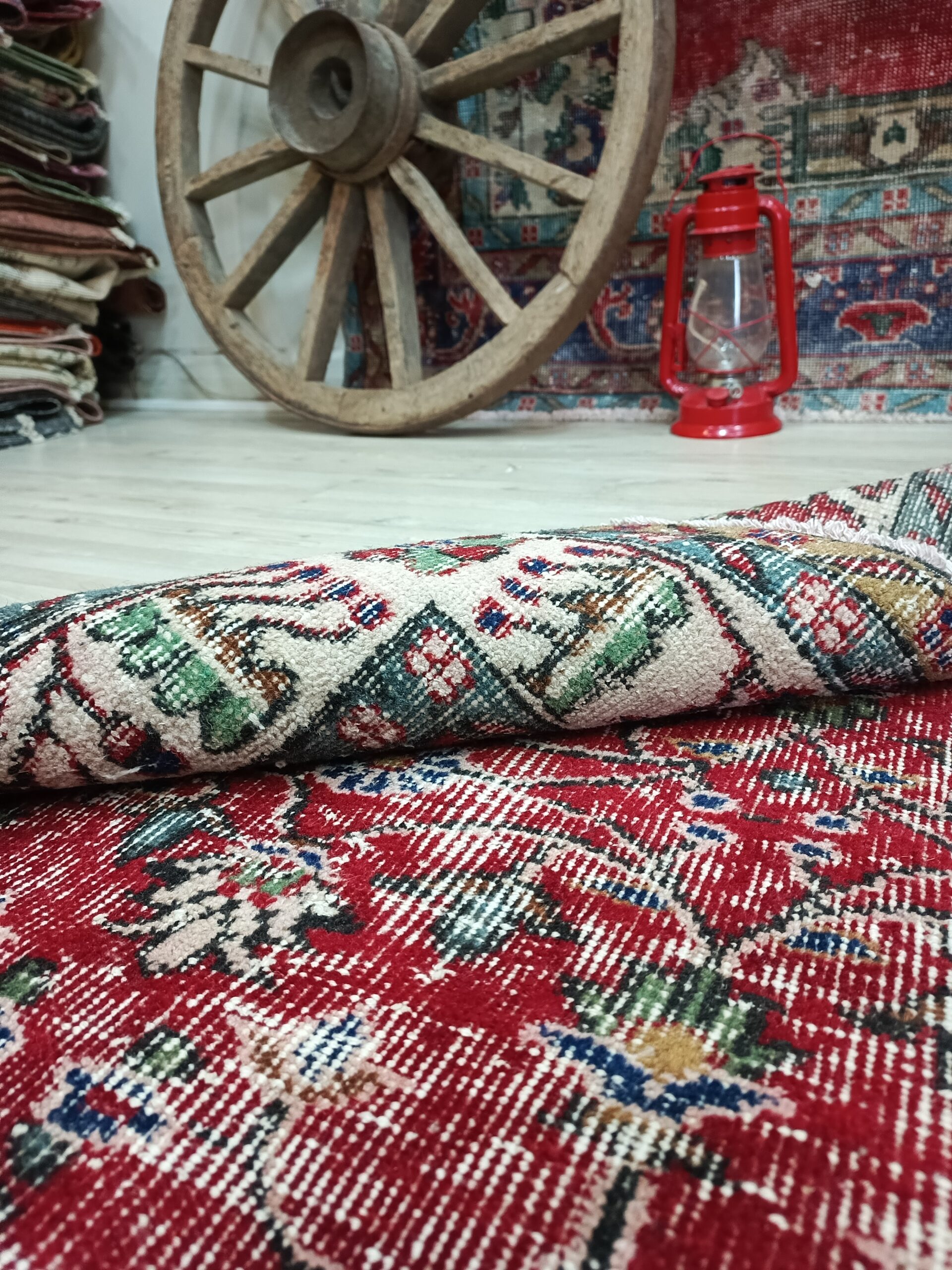 Vintage El Dokuma Yün Halı 161x265 cm 10836 - Görsel 5