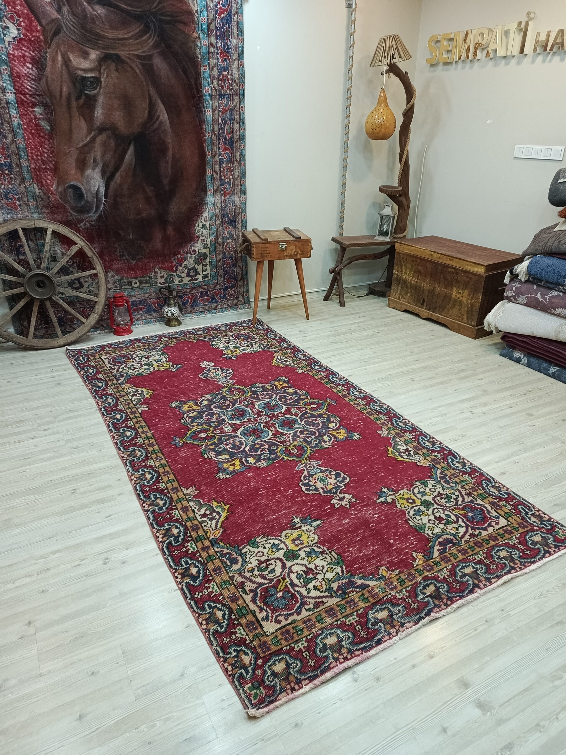 Vintage Eskitme Yün Halı 141x285 cm 10837