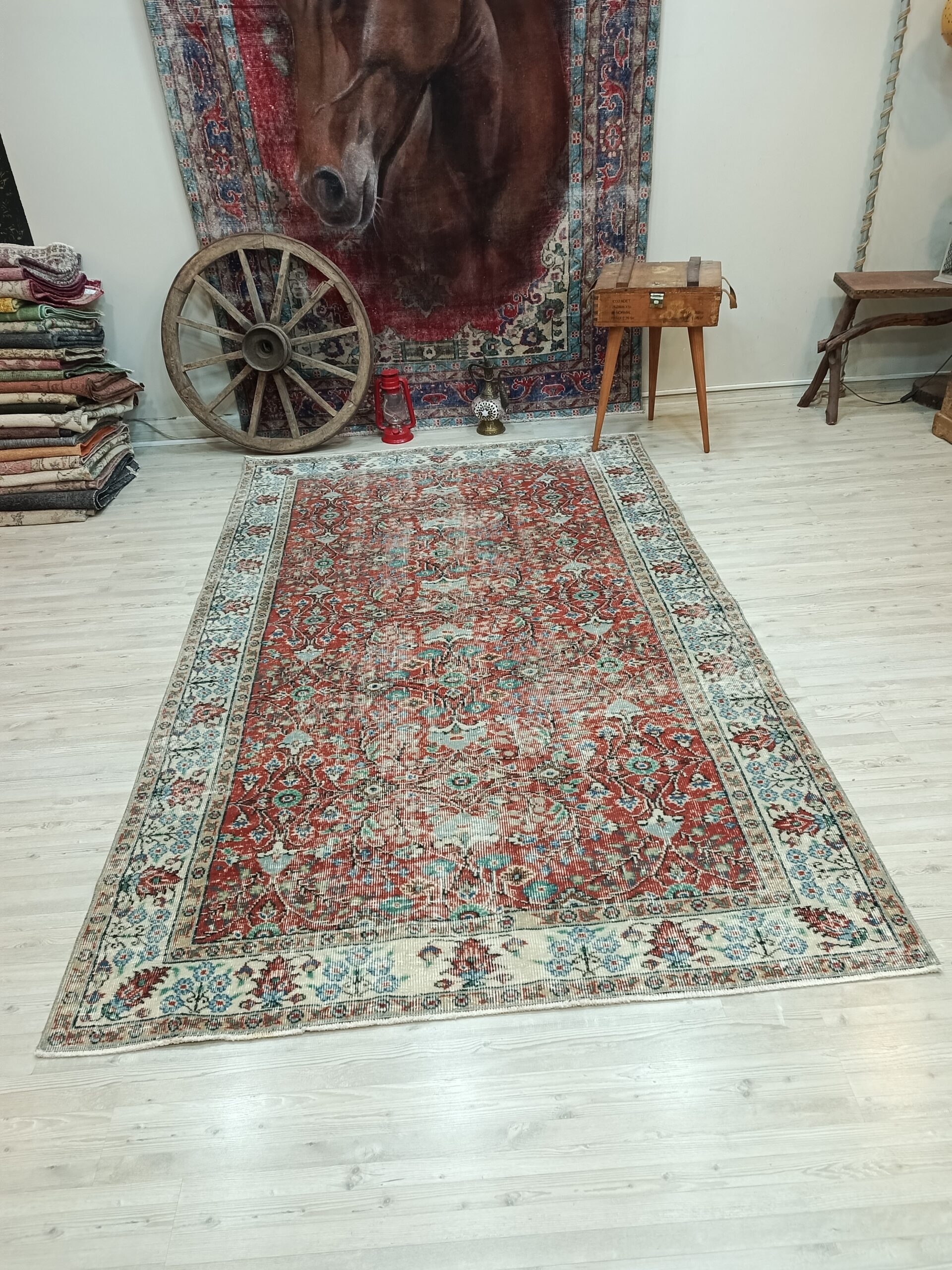 Yün & Pamuk Eskitme Halı 164x265 cm 10841 - Görsel 2