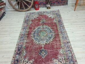 %100 El Dokuma Vintage Halı 115x214 cm 10843