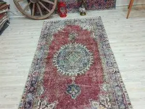 %100 El Dokuma Vintage Halı 115x214 cm 10843