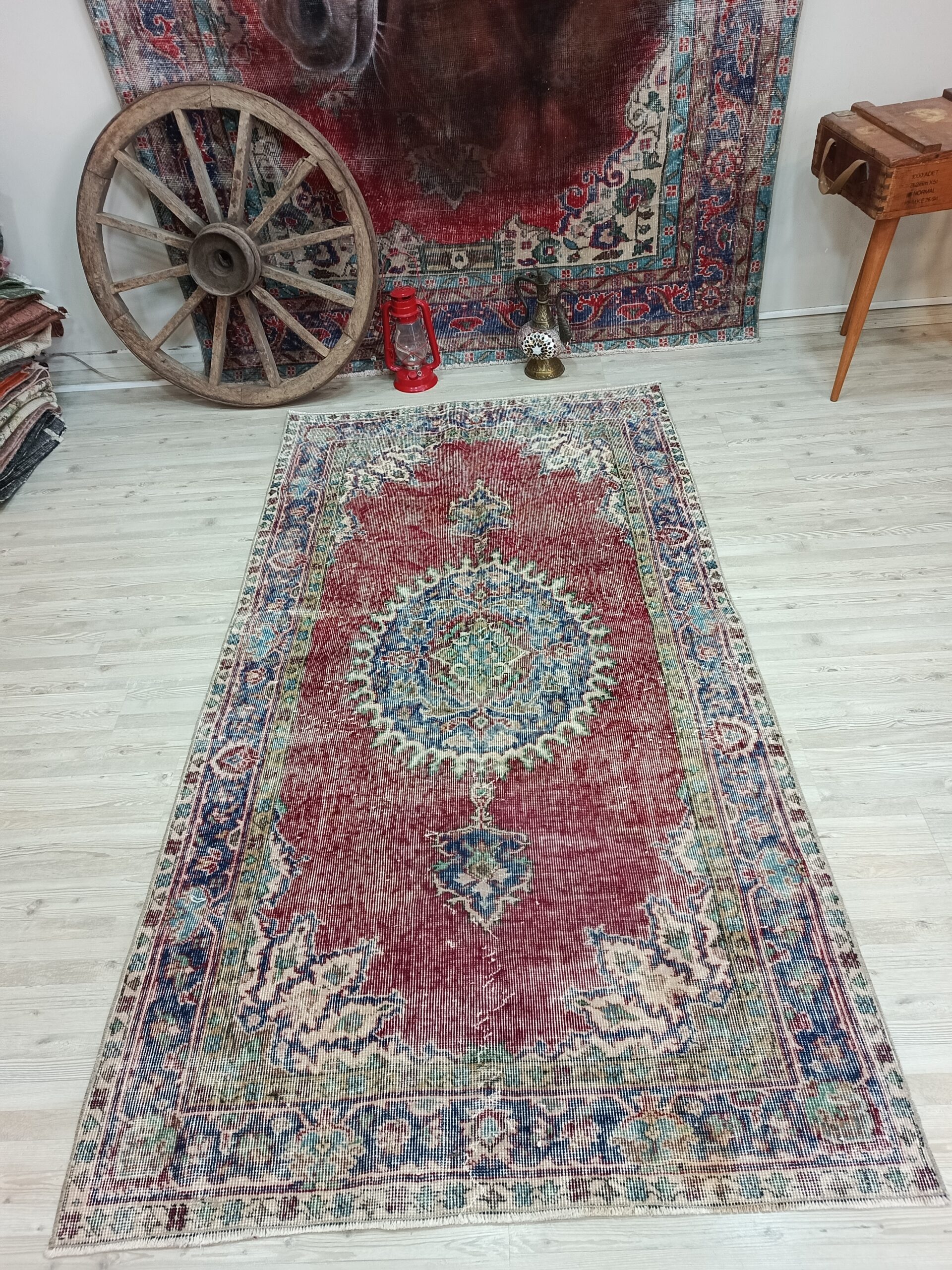 %100 El Dokuma Vintage Halı 115x214 cm 10843