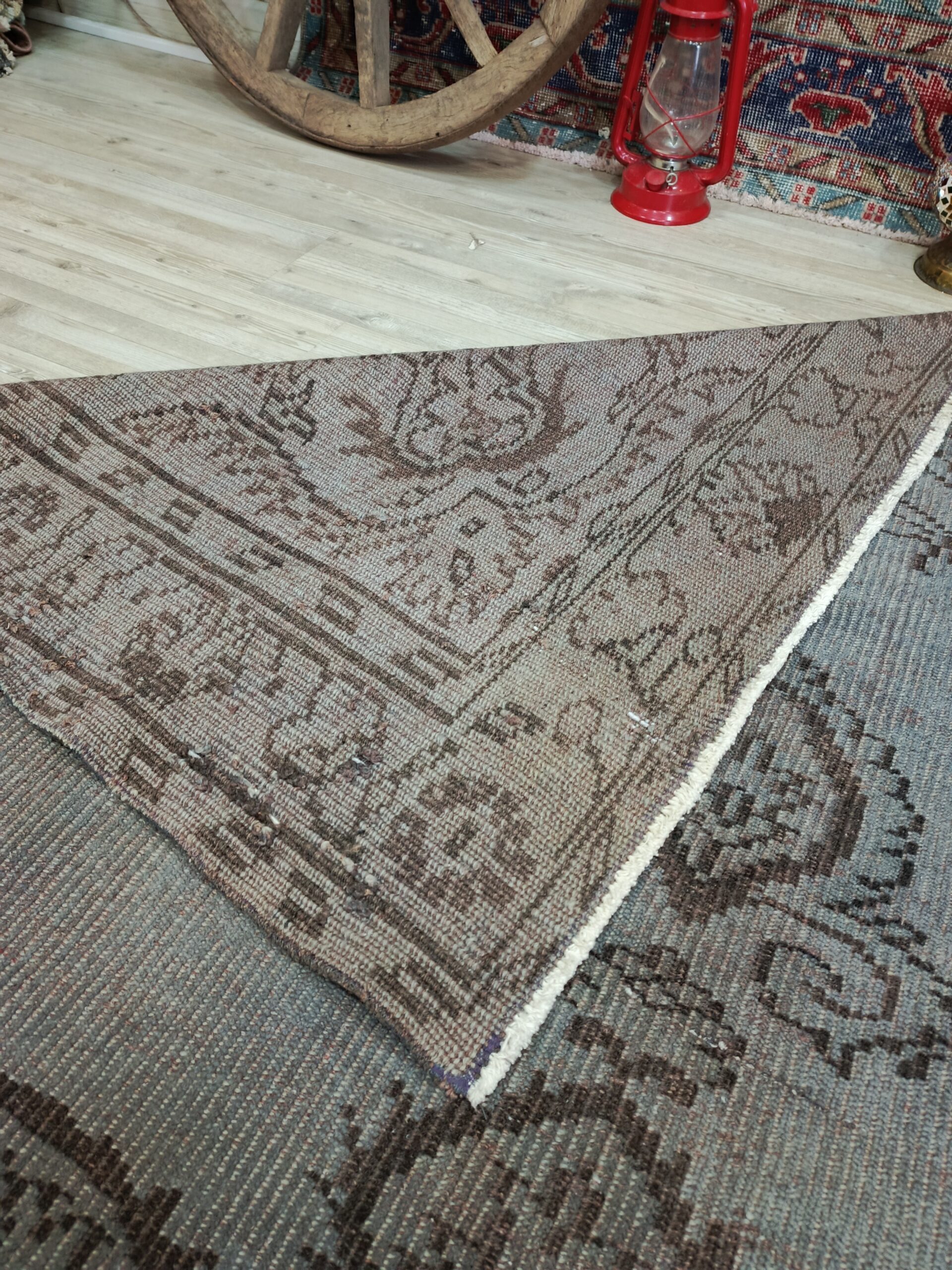 %100 Yün Doğal Vintage Halı 189x278 cm 10844 - Görsel 2