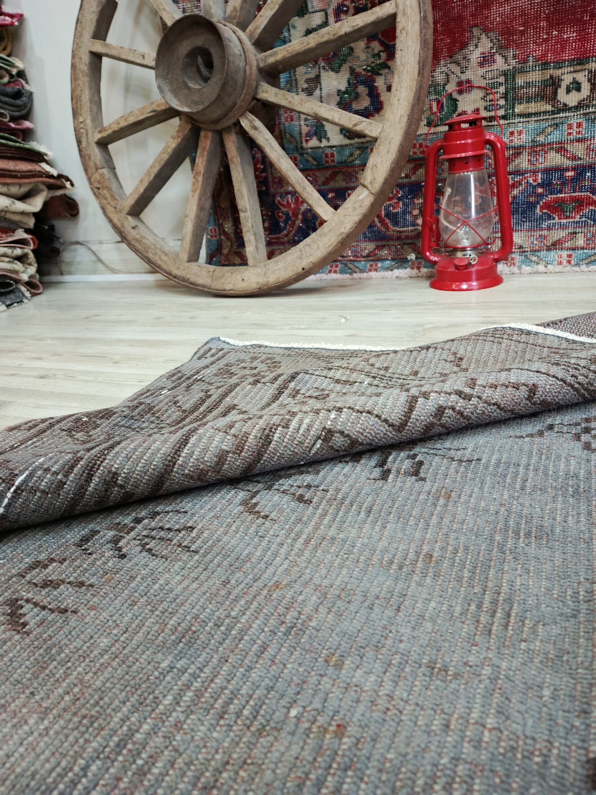 %100 Yün Doğal Vintage Halı 189x278 cm 10844 - Görsel 3