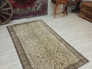 %100 Yün El Dokuma Vintage Halı 114x206 cm 10845