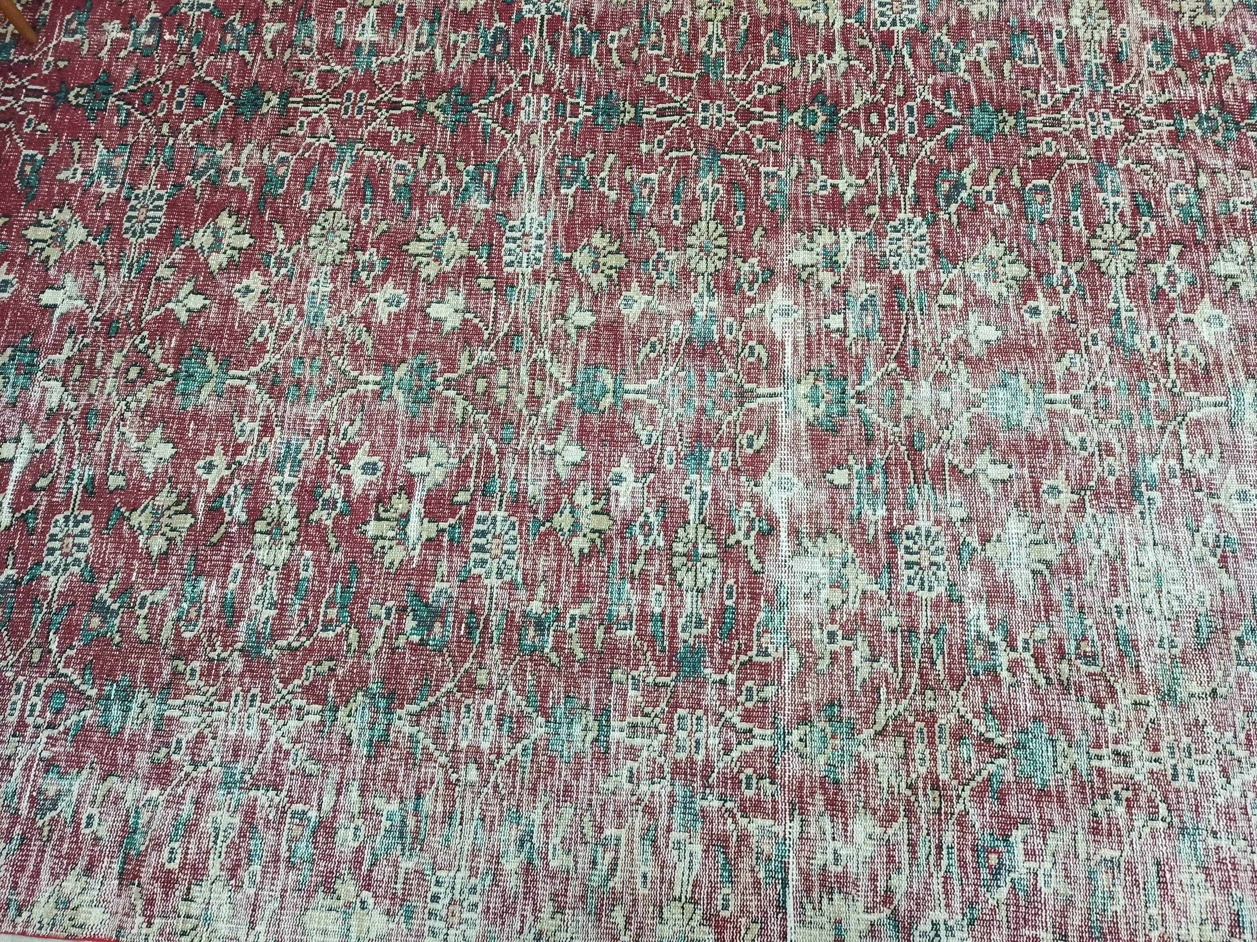 %100 Yün Vintage El Dokuma Halı 158x271 cm 10846 - Görsel 4