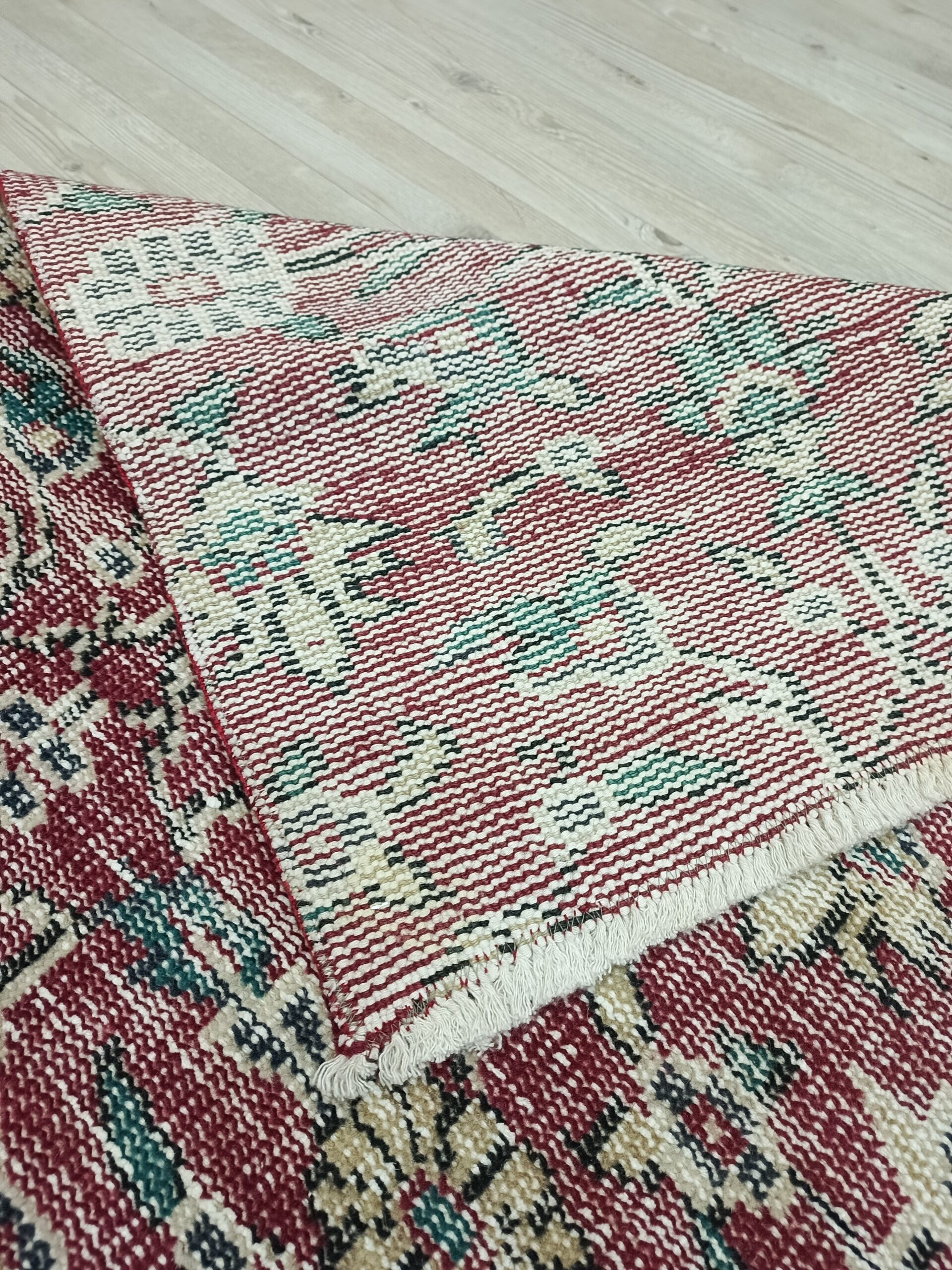 %100 Yün Vintage El Dokuma Halı 158x271 cm 10846 - Görsel 6